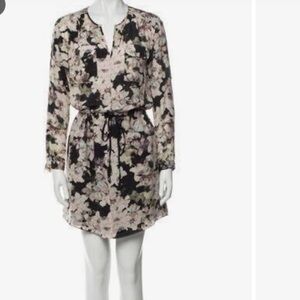 Rebecca Taylor Silk minidress black floral pockets